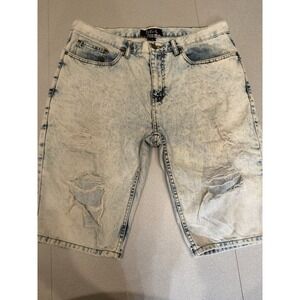 Refuel Jeans Men's Acid Wash Torn Distressed Style Shorts Size 38